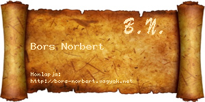 Bors Norbert névjegykártya