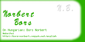 norbert bors business card